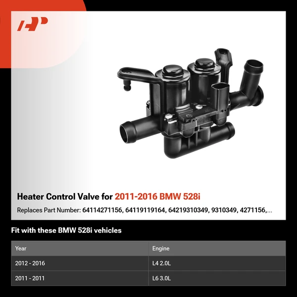 Heater Control Valve for 2011-2016 BMW 528i