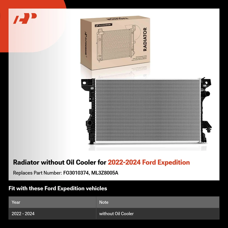 Radiator without Oil Cooler for 2022-2024 Ford Expedition