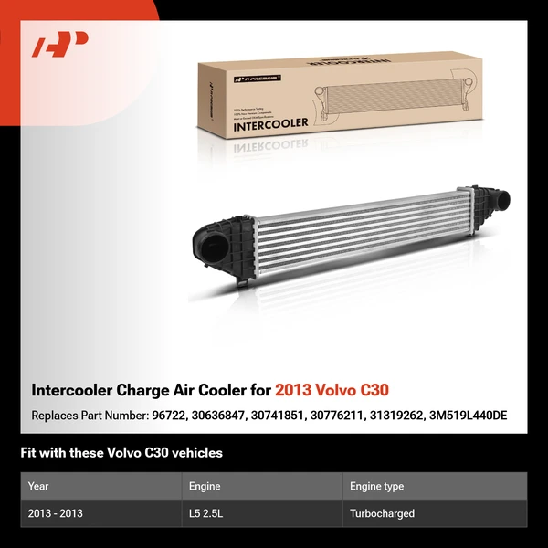 Intercooler Charge Air Cooler for 2013 Volvo C30