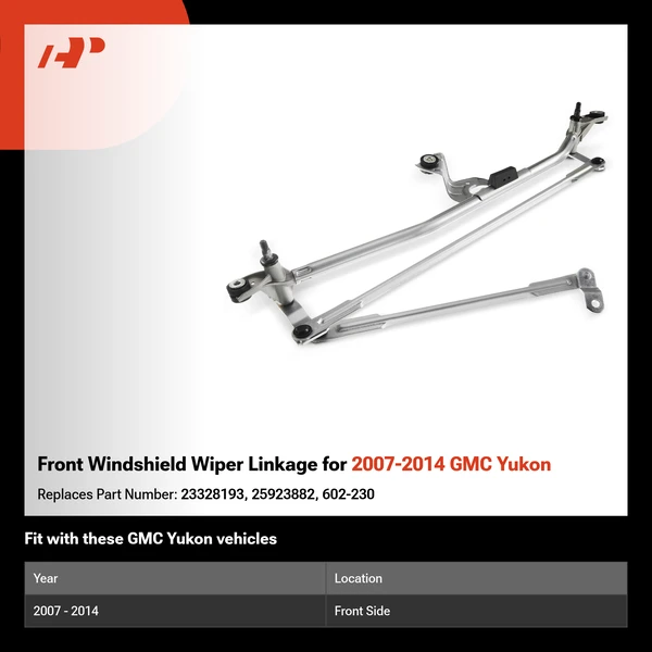 Front Windshield Wiper Linkage for 2007-2014 GMC Yukon