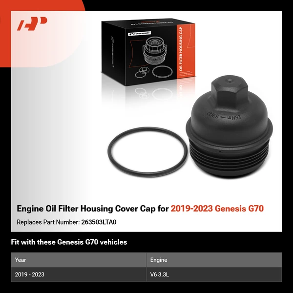 Engine Oil Filter Housing Cover Cap for 2019-2023 Genesis G70