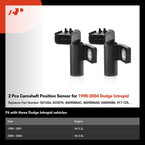 2 Pcs Camshaft Position Sensor for 1998-2004 Dodge Intrepid
