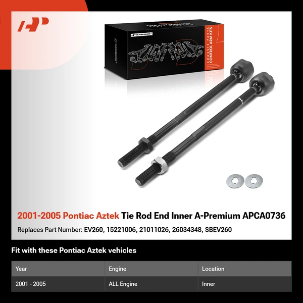 2001-2005 Pontiac Aztek Tie Rod End Inner A-Premium APCA0736