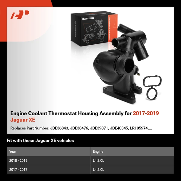 Engine Coolant Thermostat Housing Assembly for 2017-2019 Jaguar XE