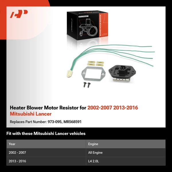 Heater Blower Motor Resistor for 2002-2007 2013-2016 Mitsubishi Lancer