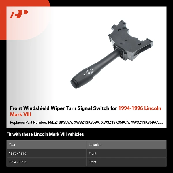 Front Windshield Wiper Turn Signal Switch for 1994-1996 Lincoln Mark VIII