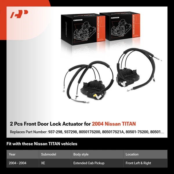 2 Pcs Front Door Lock Actuator for 2004 Nissan TITAN