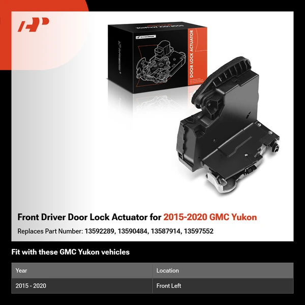 Front Driver Door Lock Actuator for 2015-2020 GMC Yukon