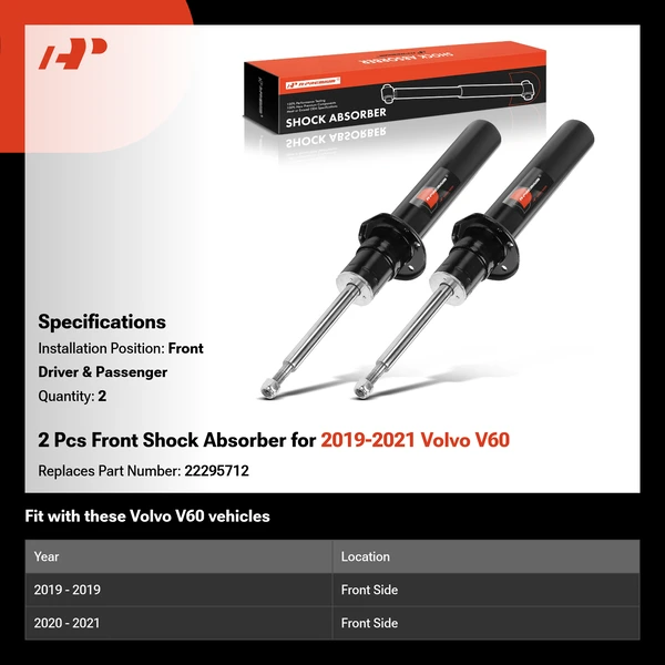 2019-2021 Volvo V60 2-Pc Shock Absorber Front Driver & Passenger A-Premium APSA2406