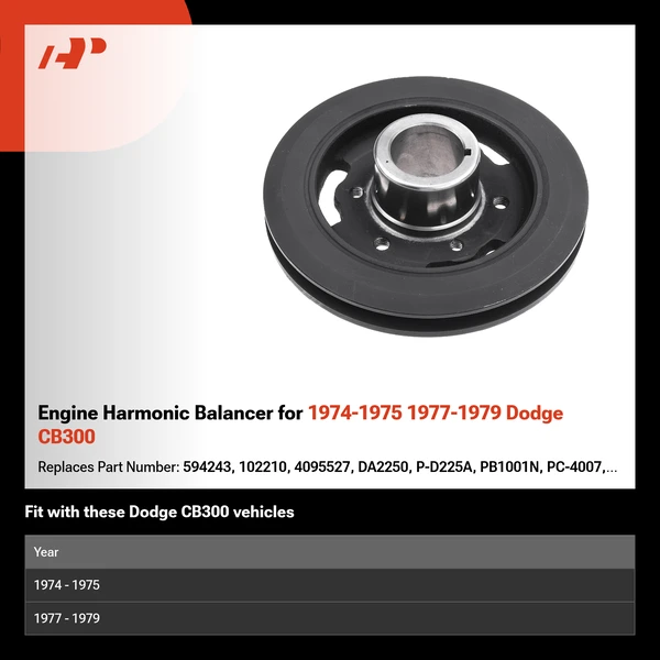 Engine Harmonic Balancer for 1974-1975 1977-1979 Dodge CB300