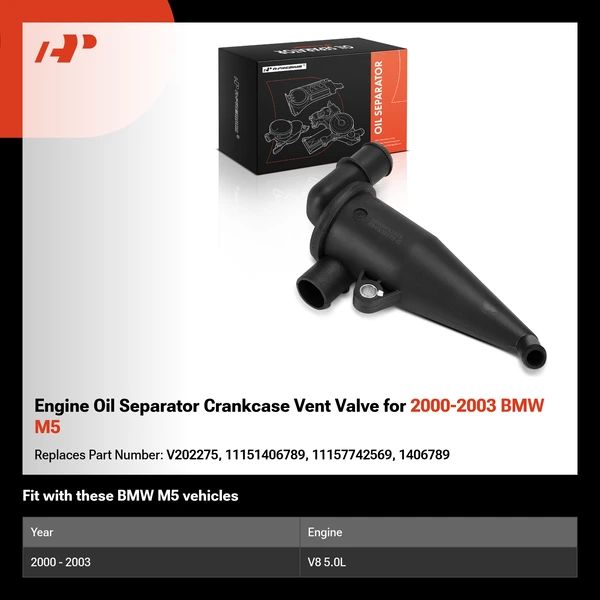 Engine Oil Separator Crankcase Vent Valve for 2000-2003 BMW M5