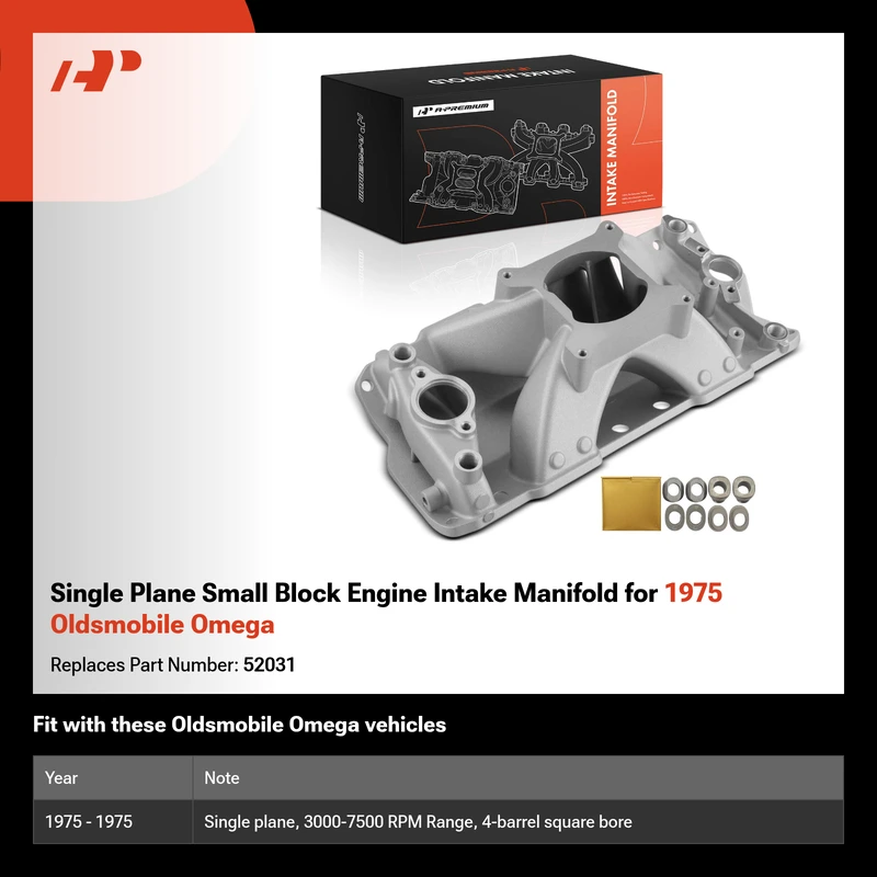 Single Plane Small Block Engine Intake Manifold for 1975 Oldsmobile Omega