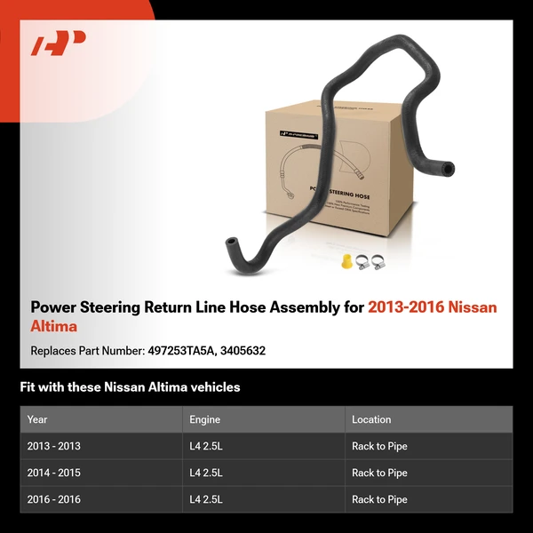 Power Steering Return Line Hose Assembly for 2013-2016 Nissan Altima