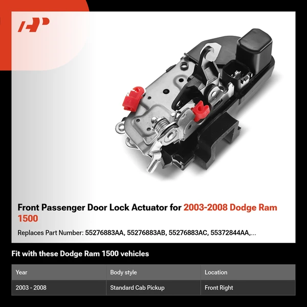 Front Passenger Door Lock Actuator for 2003-2008 Dodge Ram 1500