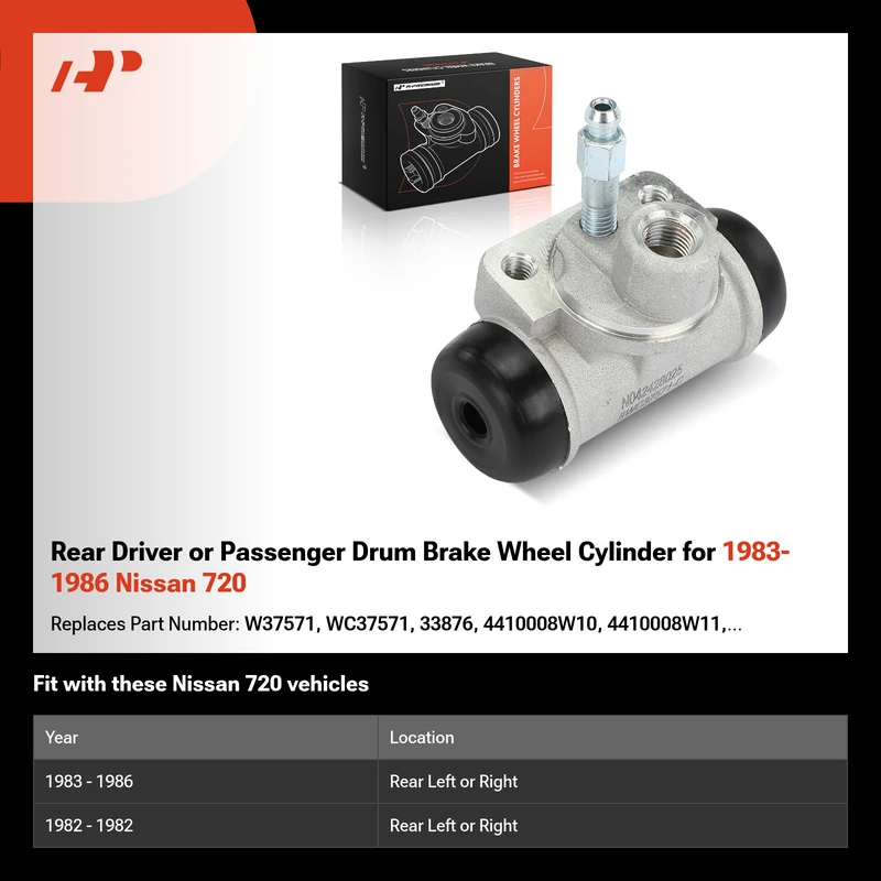 Rear Driver or Passenger Drum Brake Wheel Cylinder for 1983-1986 Nissan 720