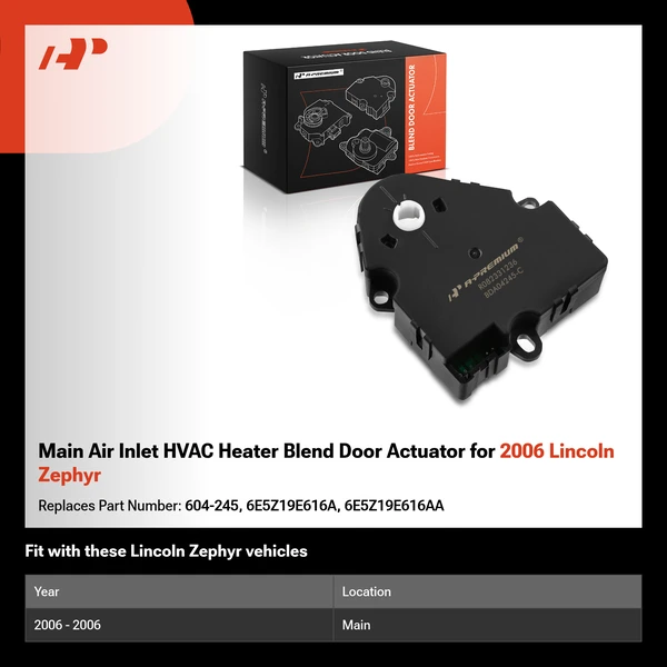 Main Air Inlet HVAC Heater Blend Door Actuator for 2006 Lincoln Zephyr