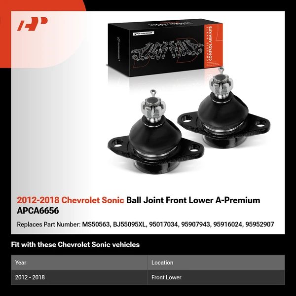 2012-2018 Chevrolet Sonic Ball Joint Front Lower A-Premium APCA6656