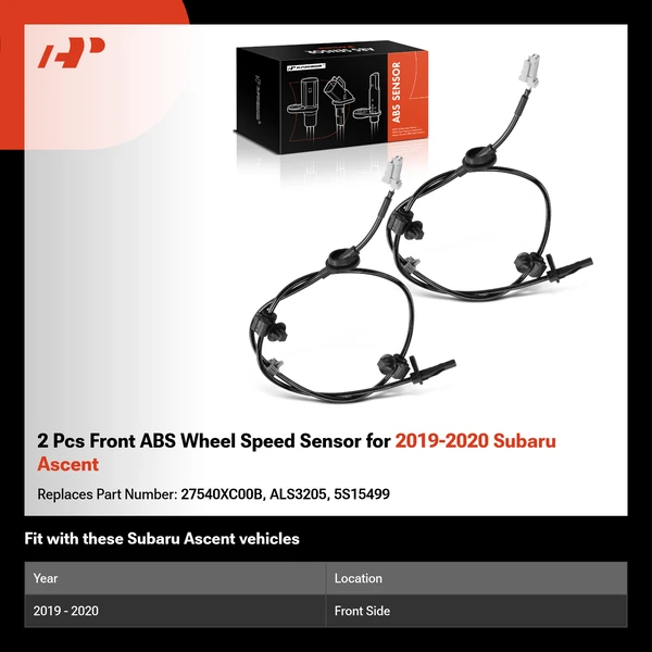 2 Pcs Front ABS Wheel Speed Sensor for 2019-2020 Subaru Ascent