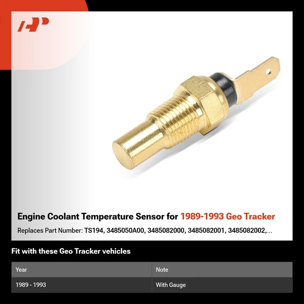 Engine Coolant Temperature Sensor for 1989-1993 Geo Tracker