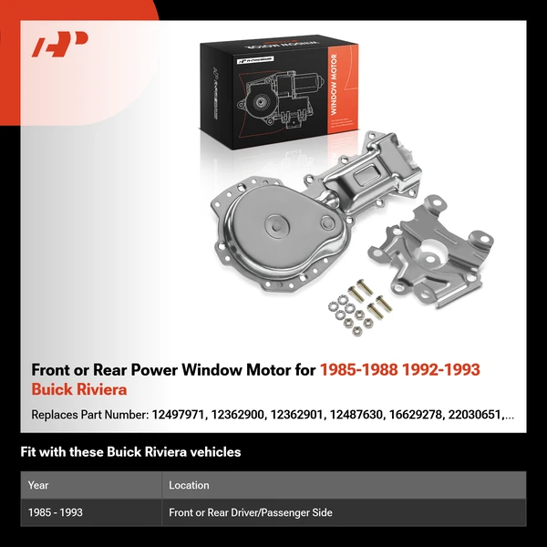 Front or Rear Power Window Motor for 1985-1988 1992-1993 Buick Riviera