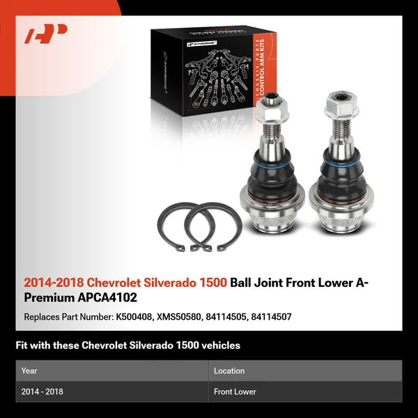 2014-2018 Chevrolet Silverado 1500 Ball Joint Front Lower A-Premium APCA4102