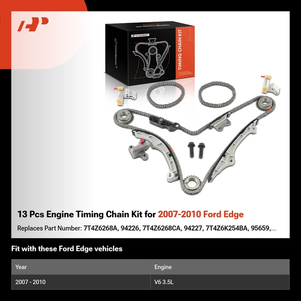 13 Pcs Engine Timing Chain Kit for 2007-2010 Ford Edge