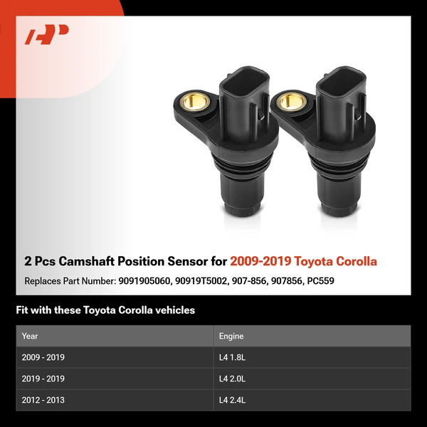 2 Pcs Camshaft Position Sensor for 2009-2019 Toyota Corolla