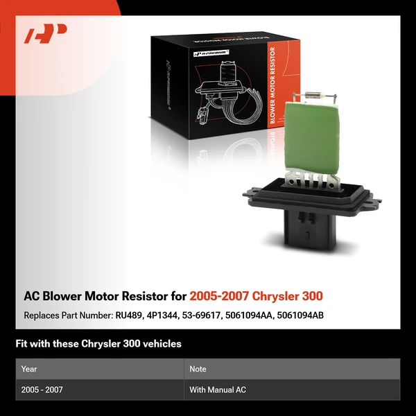 AC Blower Motor Resistor for 2005-2007 Chrysler 300