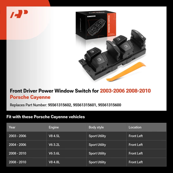 Front Driver Power Window Switch for 2003-2006 2008-2010 Porsche Cayenne
