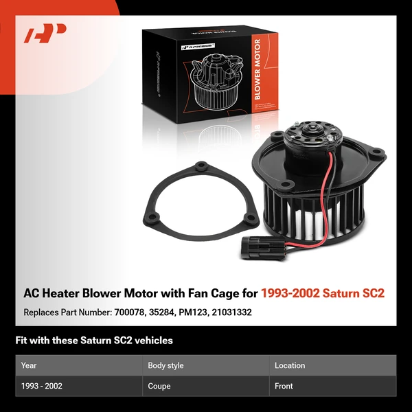 AC Heater Blower Motor with Fan Cage for 1993-2002 Saturn SC2