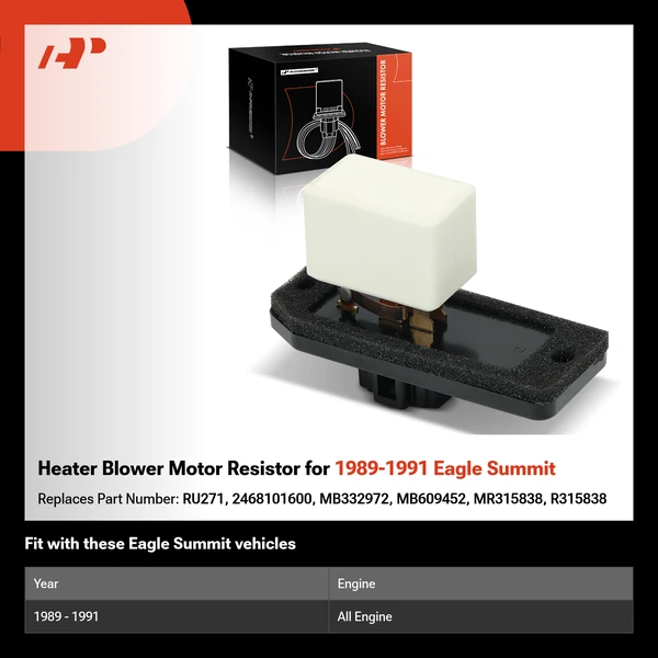 Heater Blower Motor Resistor for 1989-1991 Eagle Summit