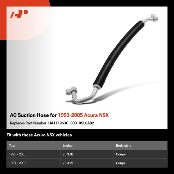 AC Suction Hose for 1993-2005 Acura NSX