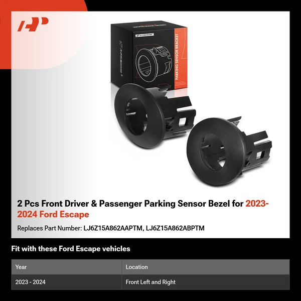 2 Pcs Front Driver & Passenger Parking Sensor Bezel for 2023-2024 Ford Escape