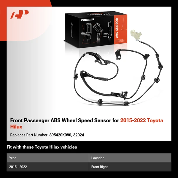 Front Passenger ABS Wheel Speed Sensor for 2015-2022 Toyota Hilux