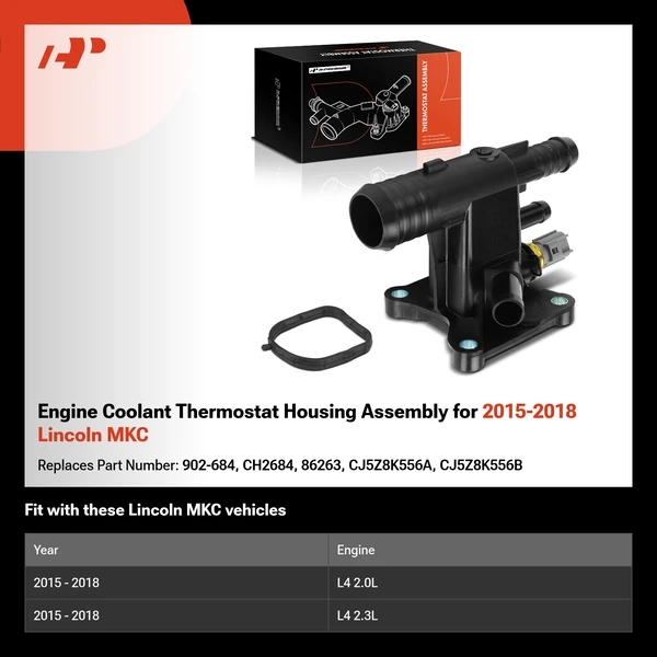 Engine Coolant Thermostat Housing Assembly for 2015-2018 Lincoln MKC