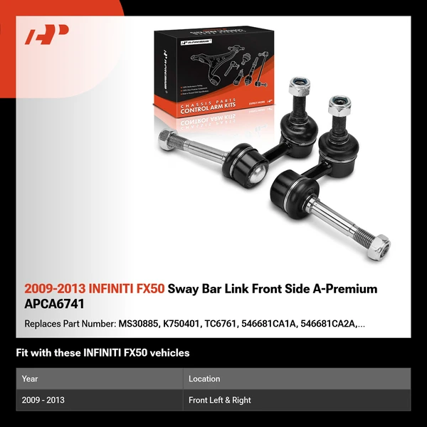 2009-2013 INFINITI FX50 Sway Bar Link Front Side A-Premium APCA6741