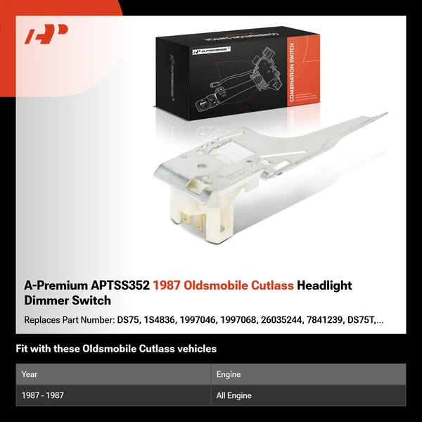 A-Premium APTSS352 1987 Oldsmobile Cutlass Headlight Dimmer Switch