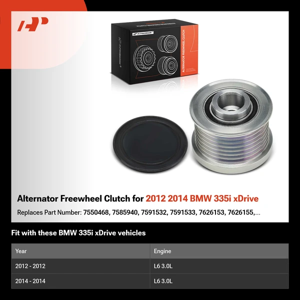 Alternator Freewheel Clutch for 2012 2014 BMW 335i xDrive