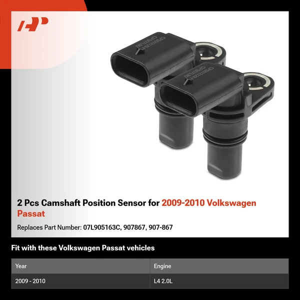 2 Pcs Camshaft Position Sensor for 2009-2010 Volkswagen Passat