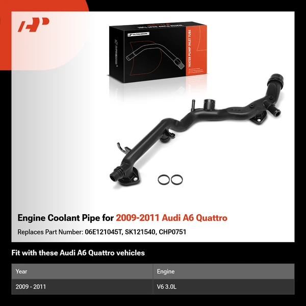 Engine Coolant Pipe for 2009-2011 Audi A6 Quattro