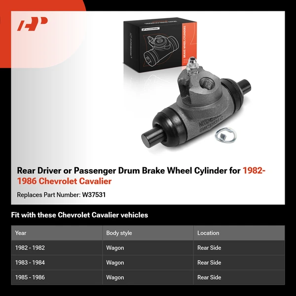 Rear Driver or Passenger Drum Brake Wheel Cylinder for 1982-1986 Chevrolet Cavalier
