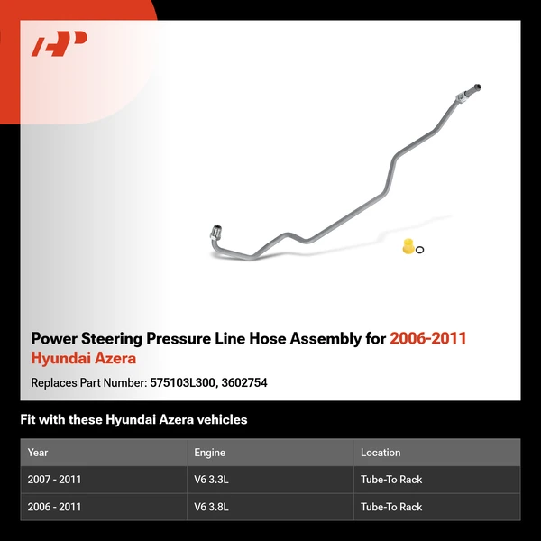 Power Steering Pressure Line Hose Assembly for 2006-2011 Hyundai Azera