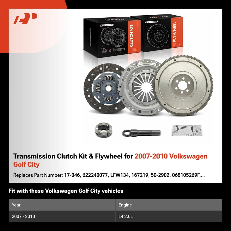 Transmission Clutch Kit & Flywheel for 2007-2010 Volkswagen Golf City