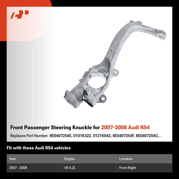 Front Passenger Steering Knuckle for 2007-2008 Audi RS4