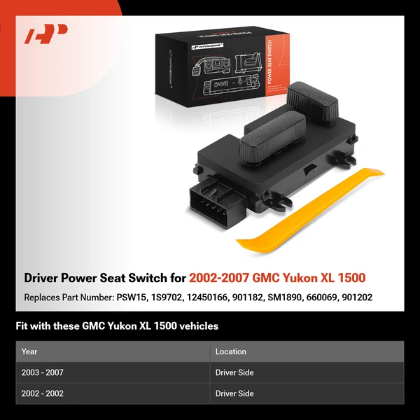 Driver Power Seat Switch for 2002-2007 GMC Yukon XL 1500