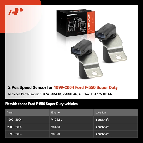 2 Pcs Speed Sensor for 1999-2004 Ford F-550 Super Duty