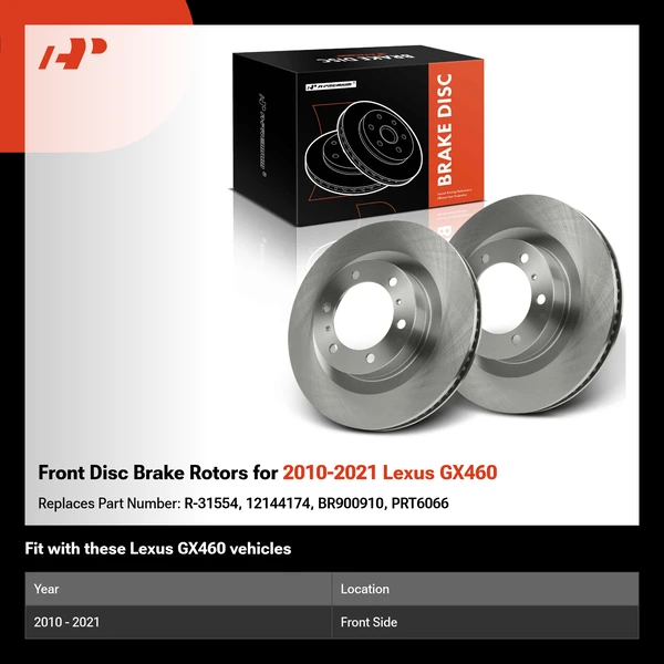 Front Disc Brake Rotors for 2010-2021 Lexus GX460