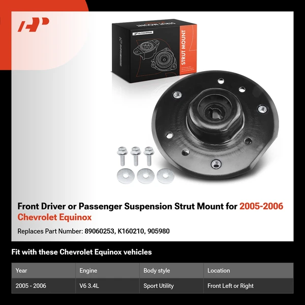 Front Driver or Passenger Suspension Strut Mount for 2005-2006 Chevrolet Equinox