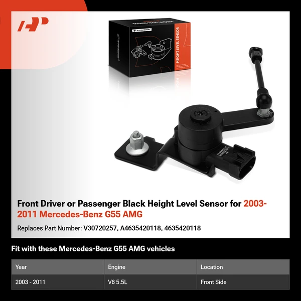 Front Driver or Passenger Black Height Level Sensor for 2003-2011 Mercedes-Benz G55 AMG