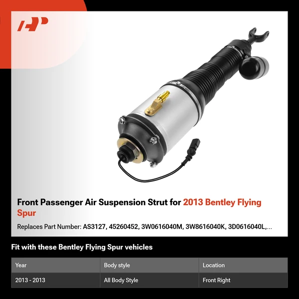 Front Passenger Air Suspension Strut for 2013 Bentley Flying Spur